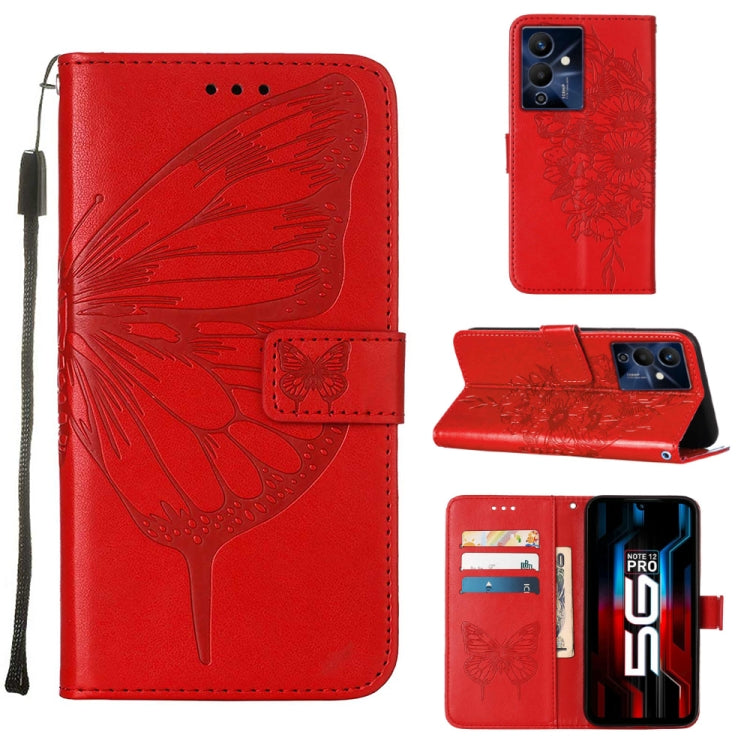 Embossed Butterfly Flip Leather Phone Case, For Infinix Note 12 Pro 4G, For Infinix Note 12 Pro 5G, For Infinix Note 12 G96