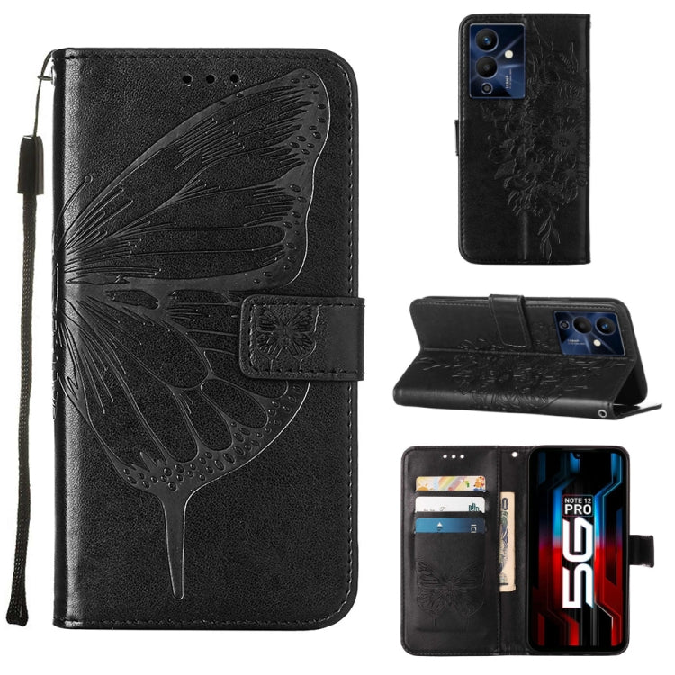 Embossed Butterfly Flip Leather Phone Case, For Infinix Note 12 Pro 4G, For Infinix Note 12 Pro 5G, For Infinix Note 12 G96