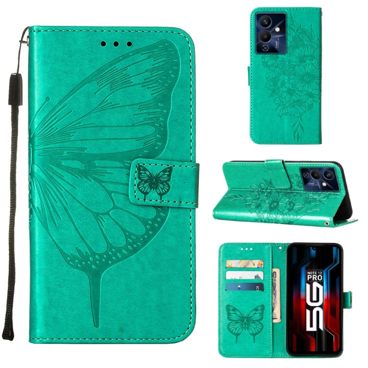Embossed Butterfly Flip Leather Phone Case, For Infinix Note 12 Pro 4G, For Infinix Note 12 Pro 5G, For Infinix Note 12 G96