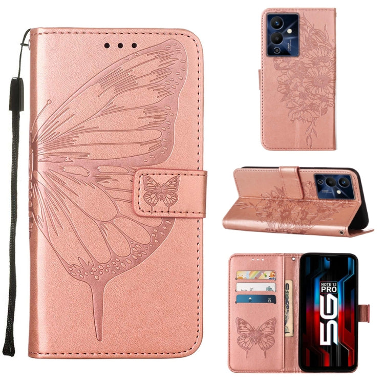 Embossed Butterfly Flip Leather Phone Case, For Infinix Note 12 Pro 4G, For Infinix Note 12 Pro 5G, For Infinix Note 12 G96