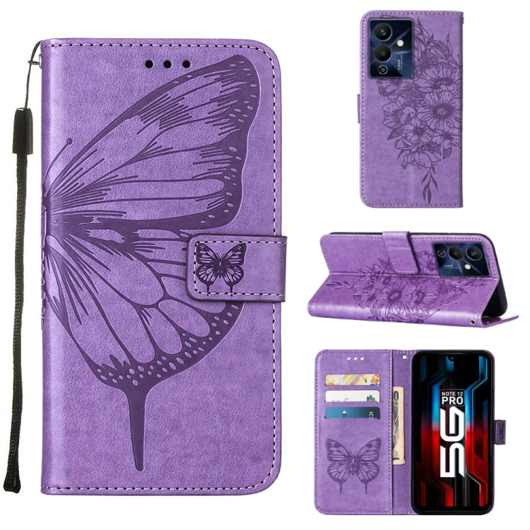 Embossed Butterfly Flip Leather Phone Case, For Infinix Note 12 Pro 4G, For Infinix Note 12 Pro 5G, For Infinix Note 12 G96