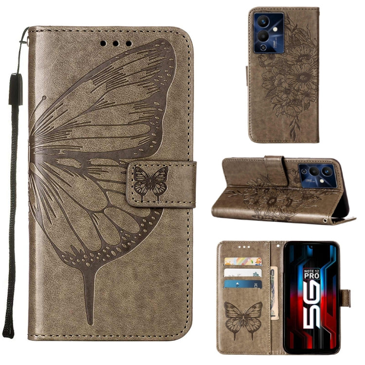 Embossed Butterfly Flip Leather Phone Case, For Infinix Note 12 Pro 4G, For Infinix Note 12 Pro 5G, For Infinix Note 12 G96