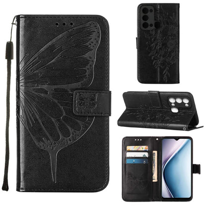 Embossed Butterfly Flip Leather Phone Case, For Itel P38/S17/S1661W/Vision 3, For Motorola Edge 30, For Motorola Moto G32