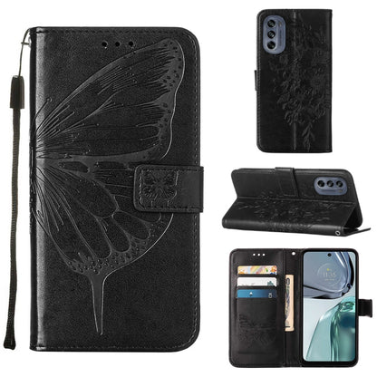 Embossed Butterfly Flip Leather Phone Case, For Motorola Moto G62 5G, For Motorola Moto S30 Pro 5G, For Motorola Moto X30 Pro 5G