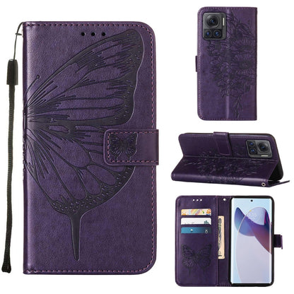 Embossed Butterfly Flip Leather Phone Case, For Motorola Moto G62 5G, For Motorola Moto S30 Pro 5G, For Motorola Moto X30 Pro 5G