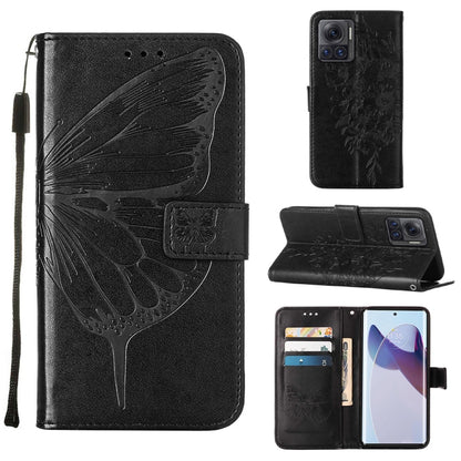 Embossed Butterfly Flip Leather Phone Case, For Motorola Moto G62 5G, For Motorola Moto S30 Pro 5G, For Motorola Moto X30 Pro 5G