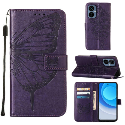 Embossed Butterfly Flip Leather Phone Case, For OnePlus 10T 5G Global, For Tecno Camon 19, For Tecno Camon 19 NEO