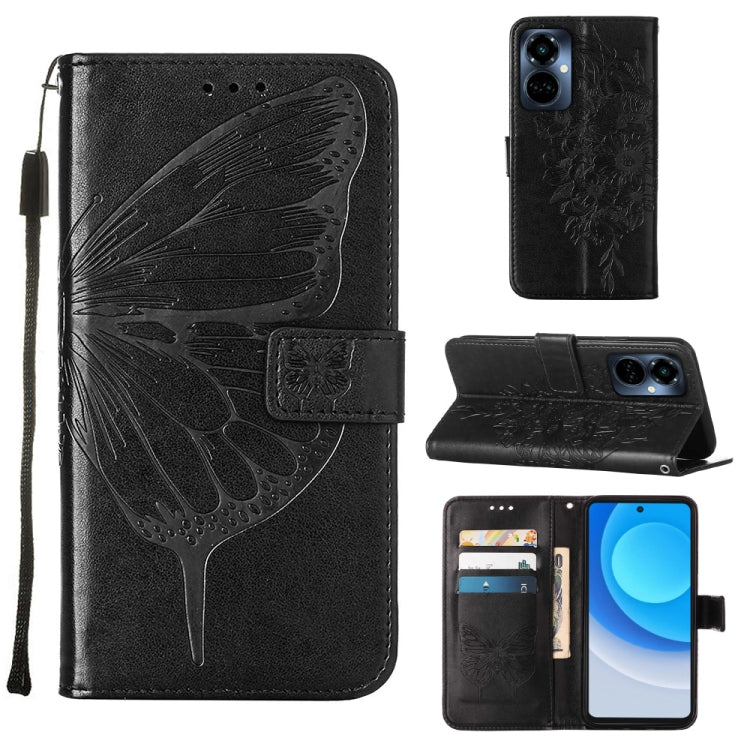 Embossed Butterfly Flip Leather Phone Case, For Tecno Camon 19 Pro 5G, For Tecno POP 6, For Tecno Pova 3/LE7