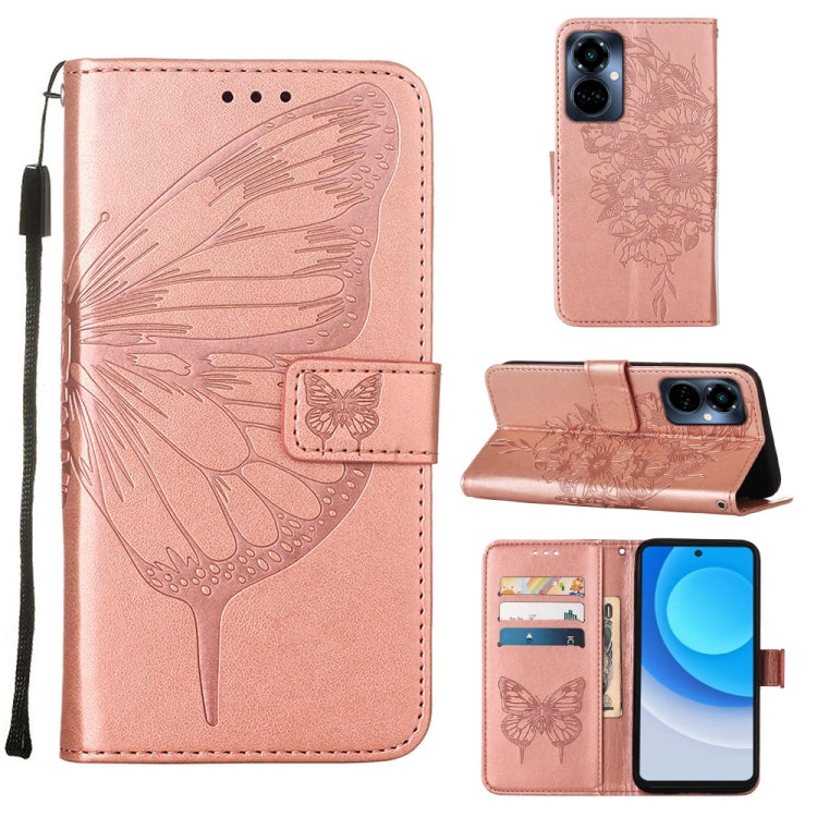 Embossed Butterfly Flip Leather Phone Case, For Tecno Camon 19 Pro 5G, For Tecno POP 6, For Tecno Pova 3/LE7