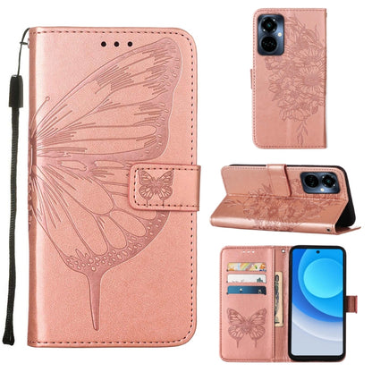 Embossed Butterfly Flip Leather Phone Case, For Tecno Camon 19 Pro 5G, For Tecno POP 6, For Tecno Pova 3/LE7