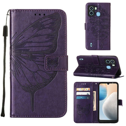 Embossed Butterfly Flip Leather Phone Case, For Tecno Camon 19 Pro 5G, For Tecno POP 6, For Tecno Pova 3/LE7