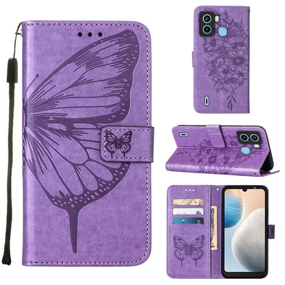 Embossed Butterfly Flip Leather Phone Case, For Tecno Camon 19 Pro 5G, For Tecno POP 6, For Tecno Pova 3/LE7
