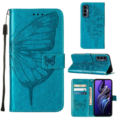 Embossed Butterfly Flip Leather Phone Case, For Tecno Camon 19 Pro 5G, For Tecno POP 6, For Tecno Pova 3/LE7