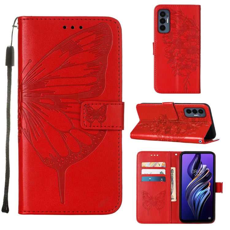 Embossed Butterfly Flip Leather Phone Case, For Tecno Camon 19 Pro 5G, For Tecno POP 6, For Tecno Pova 3/LE7