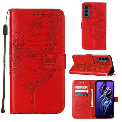 Embossed Butterfly Flip Leather Phone Case, For Tecno Camon 19 Pro 5G, For Tecno POP 6, For Tecno Pova 3/LE7