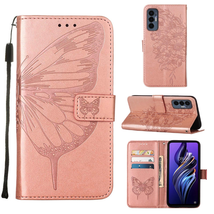 Embossed Butterfly Flip Leather Phone Case, For Tecno Camon 19 Pro 5G, For Tecno POP 6, For Tecno Pova 3/LE7