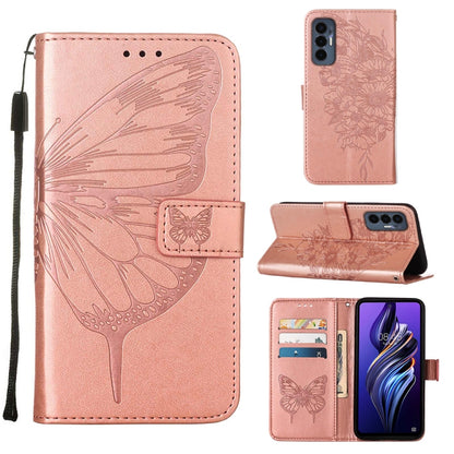 Embossed Butterfly Flip Leather Phone Case, For Tecno Camon 19 Pro 5G, For Tecno POP 6, For Tecno Pova 3/LE7