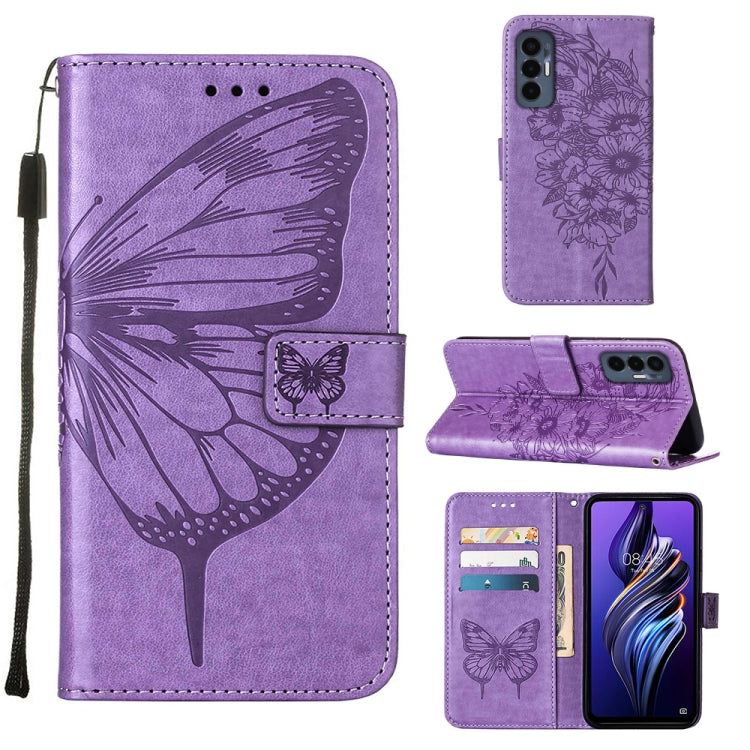 Embossed Butterfly Flip Leather Phone Case, For Tecno Camon 19 Pro 5G, For Tecno POP 6, For Tecno Pova 3/LE7