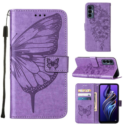 Embossed Butterfly Flip Leather Phone Case, For Tecno Camon 19 Pro 5G, For Tecno POP 6, For Tecno Pova 3/LE7