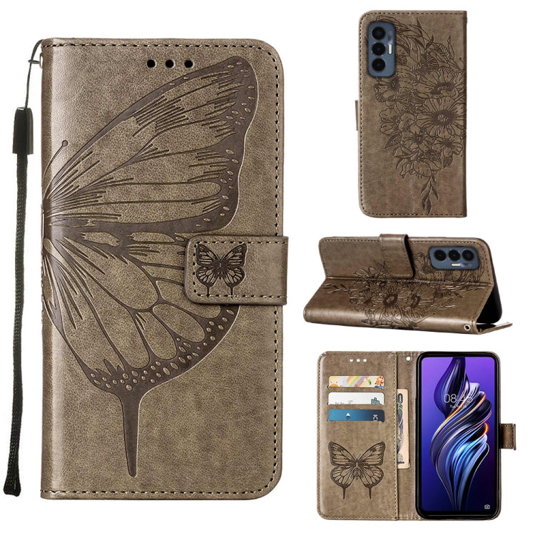 Embossed Butterfly Flip Leather Phone Case, For Tecno Camon 19 Pro 5G, For Tecno POP 6, For Tecno Pova 3/LE7