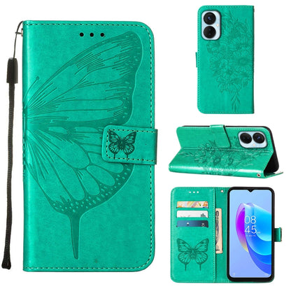 Embossed Butterfly Flip Leather Phone Case, For Tecno Spark 9 Pro/Spark 9T, For vivo S10e 5G/V23e 4G/V23E 5G/Y75 4G, For vivo Y02S