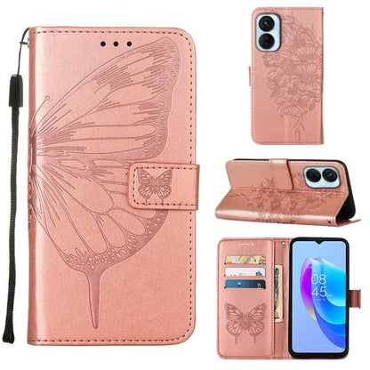 Embossed Butterfly Flip Leather Phone Case, For Tecno Spark 9 Pro/Spark 9T, For vivo S10e 5G/V23e 4G/V23E 5G/Y75 4G, For vivo Y02S