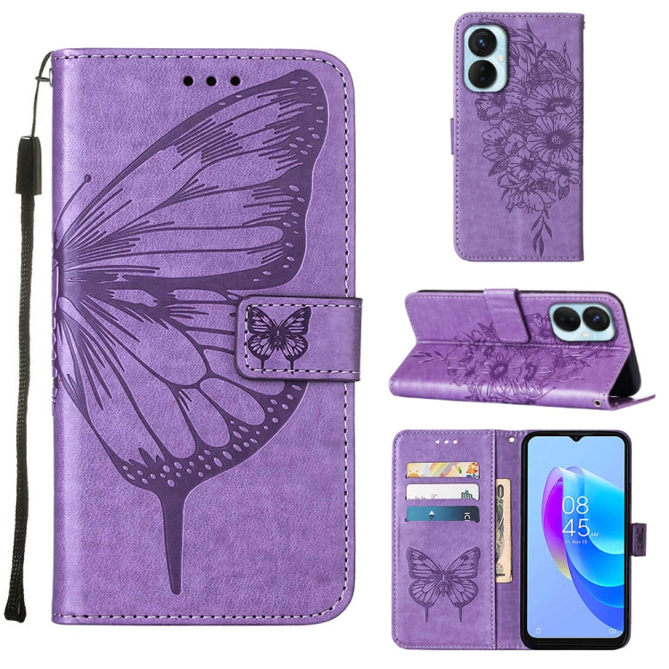 Embossed Butterfly Flip Leather Phone Case, For Tecno Spark 9 Pro/Spark 9T, For vivo S10e 5G/V23e 4G/V23E 5G/Y75 4G, For vivo Y02S