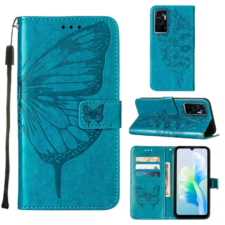 Embossed Butterfly Flip Leather Phone Case, For Tecno Spark 9 Pro/Spark 9T, For vivo S10e 5G/V23e 4G/V23E 5G/Y75 4G, For vivo Y02S