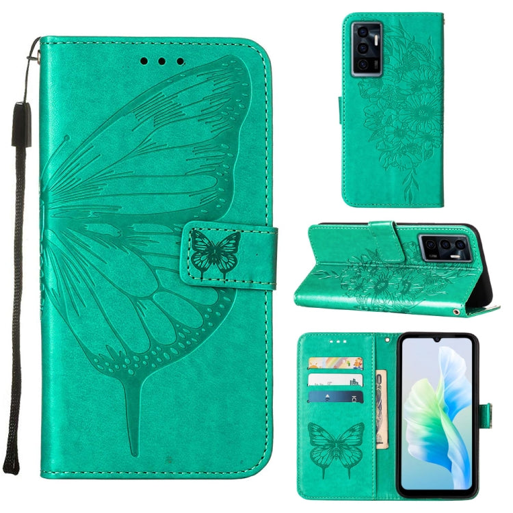 Embossed Butterfly Flip Leather Phone Case, For Tecno Spark 9 Pro/Spark 9T, For vivo S10e 5G/V23e 4G/V23E 5G/Y75 4G, For vivo Y02S