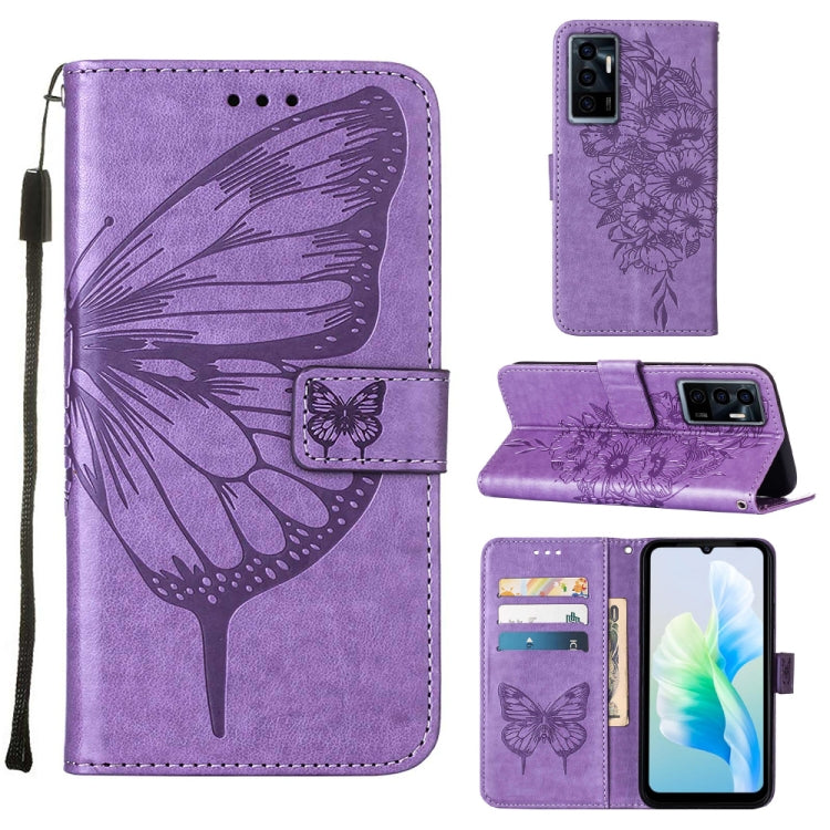 Embossed Butterfly Flip Leather Phone Case, For Tecno Spark 9 Pro/Spark 9T, For vivo S10e 5G/V23e 4G/V23E 5G/Y75 4G, For vivo Y02S