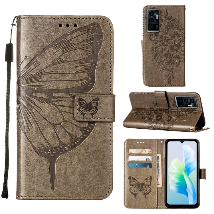 Embossed Butterfly Flip Leather Phone Case, For Tecno Spark 9 Pro/Spark 9T, For vivo S10e 5G/V23e 4G/V23E 5G/Y75 4G, For vivo Y02S