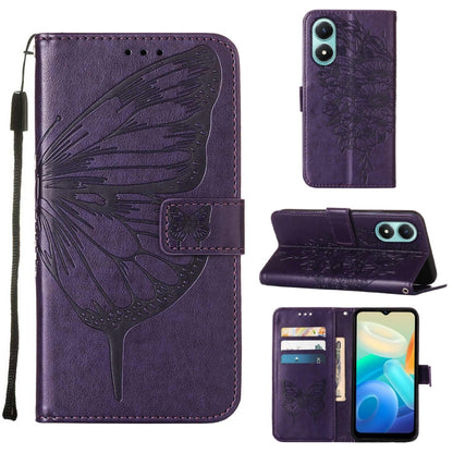 Embossed Butterfly Flip Leather Phone Case, For Tecno Spark 9 Pro/Spark 9T, For vivo S10e 5G/V23e 4G/V23E 5G/Y75 4G, For vivo Y02S
