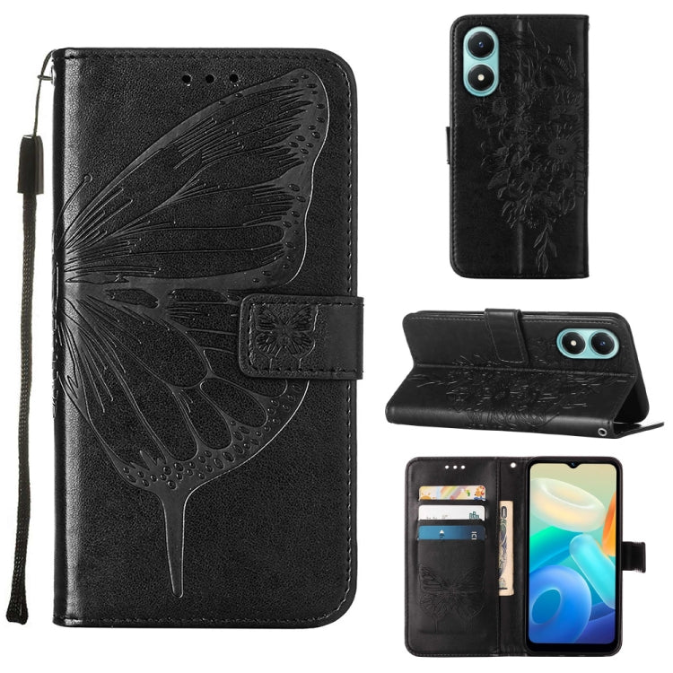 Embossed Butterfly Flip Leather Phone Case, For Tecno Spark 9 Pro/Spark 9T, For vivo S10e 5G/V23e 4G/V23E 5G/Y75 4G, For vivo Y02S