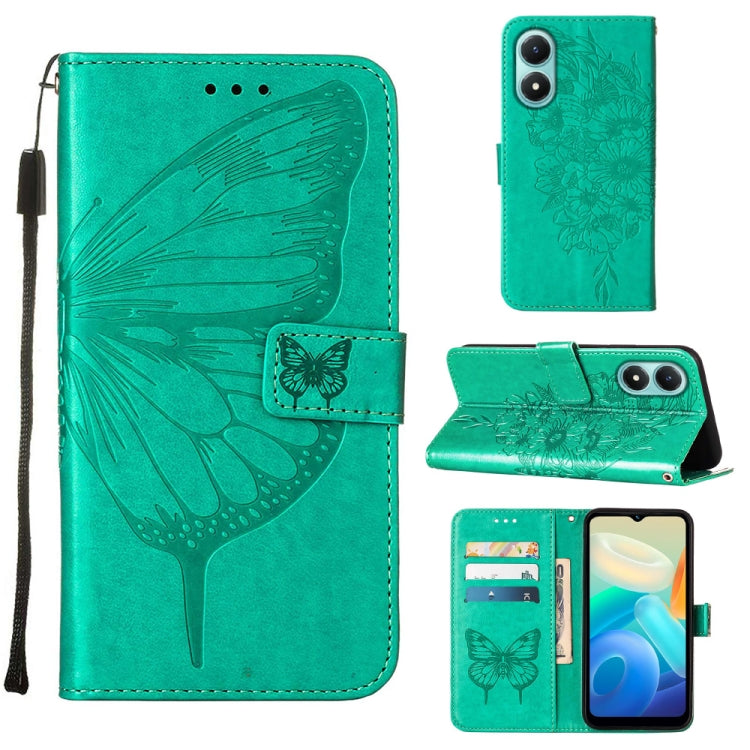 Embossed Butterfly Flip Leather Phone Case, For Tecno Spark 9 Pro/Spark 9T, For vivo S10e 5G/V23e 4G/V23E 5G/Y75 4G, For vivo Y02S