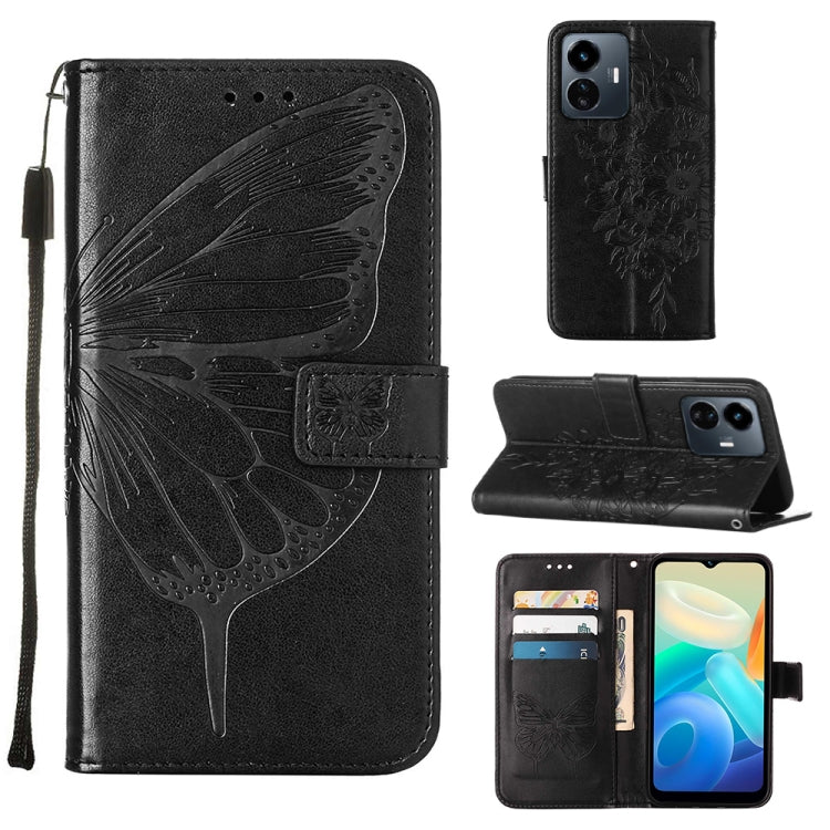 Embossed Butterfly Flip Leather Phone Case, For vivo Y77 5G Global, For ZTE Blade A52, For ZTE Blade A72 5G