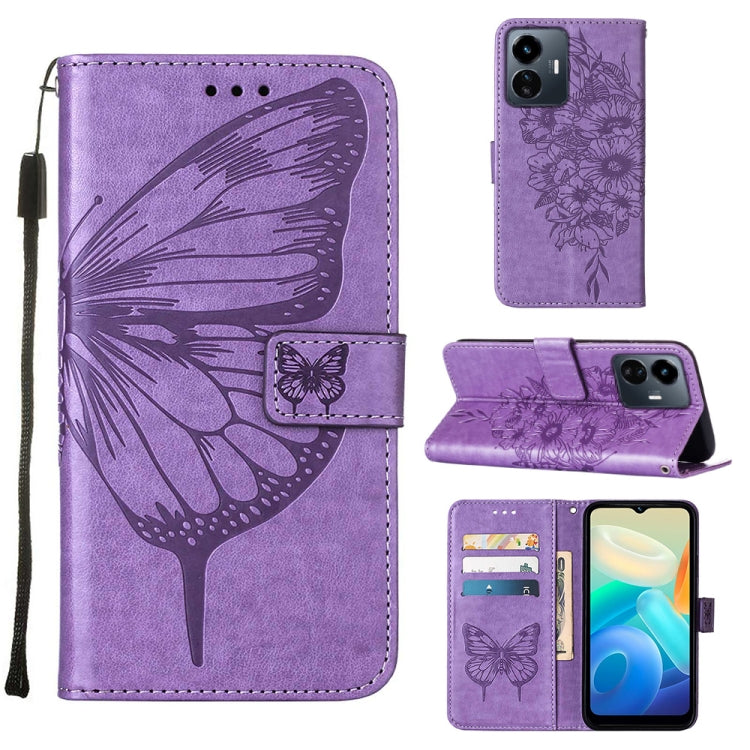 Embossed Butterfly Flip Leather Phone Case, For vivo Y77 5G Global, For ZTE Blade A52, For ZTE Blade A72 5G