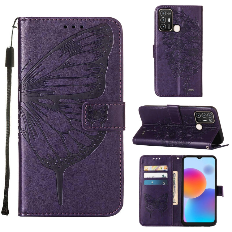 Embossed Butterfly Flip Leather Phone Case, For vivo Y77 5G Global, For ZTE Blade A52, For ZTE Blade A72 5G