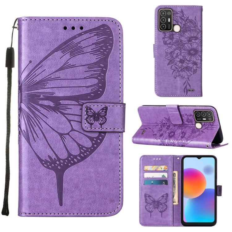 Embossed Butterfly Flip Leather Phone Case, For vivo Y77 5G Global, For ZTE Blade A52, For ZTE Blade A72 5G