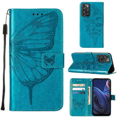 Embossed Butterfly Flip Leather Phone Case, For vivo Y77 5G Global, For ZTE Blade A52, For ZTE Blade A72 5G