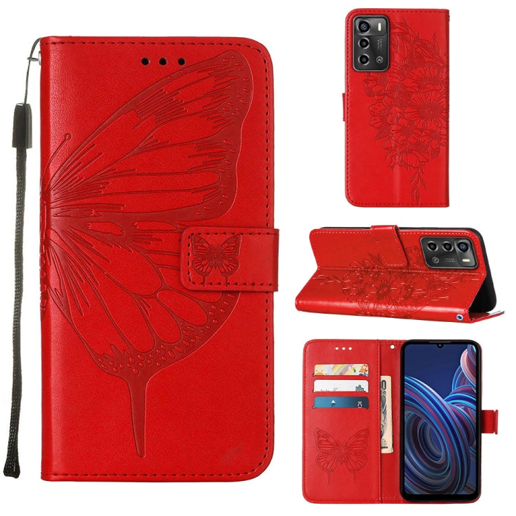 Embossed Butterfly Flip Leather Phone Case, For vivo Y77 5G Global, For ZTE Blade A52, For ZTE Blade A72 5G