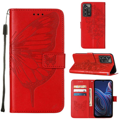 Embossed Butterfly Flip Leather Phone Case, For vivo Y77 5G Global, For ZTE Blade A52, For ZTE Blade A72 5G