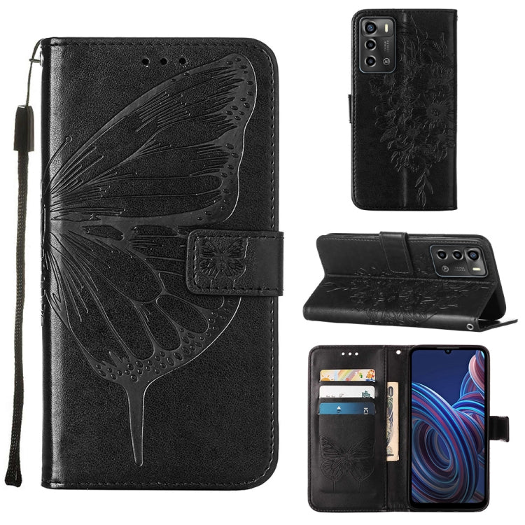 Embossed Butterfly Flip Leather Phone Case, For vivo Y77 5G Global, For ZTE Blade A52, For ZTE Blade A72 5G