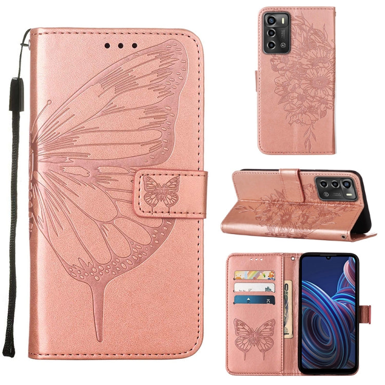 Embossed Butterfly Flip Leather Phone Case, For vivo Y77 5G Global, For ZTE Blade A52, For ZTE Blade A72 5G