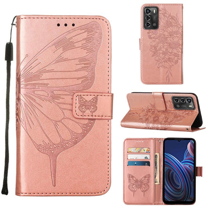 Embossed Butterfly Flip Leather Phone Case, For vivo Y77 5G Global, For ZTE Blade A52, For ZTE Blade A72 5G