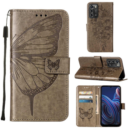 Embossed Butterfly Flip Leather Phone Case, For vivo Y77 5G Global, For ZTE Blade A52, For ZTE Blade A72 5G