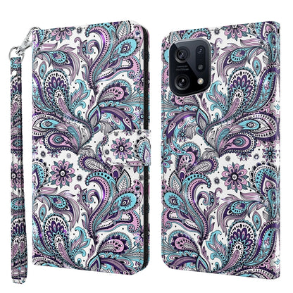 3D Painting Pattern TPU + PU Leather Phone Case, For OPPO Find X5, For OPPO Find X5 Pro