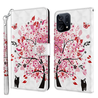 3D Painting Pattern TPU + PU Leather Phone Case, For OPPO Find X5, For OPPO Find X5 Pro