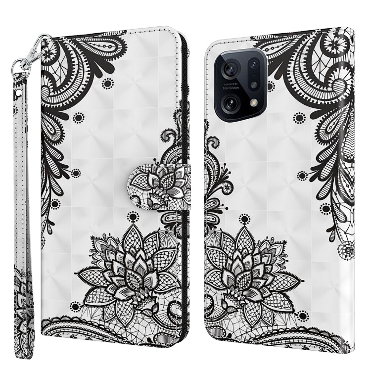 3D Painting Pattern TPU + PU Leather Phone Case, For OPPO Find X5, For OPPO Find X5 Pro