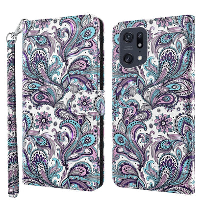 3D Painting Pattern TPU + PU Leather Phone Case, For OPPO Find X5, For OPPO Find X5 Pro
