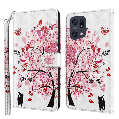 3D Painting Pattern TPU + PU Leather Phone Case, For OPPO Find X5, For OPPO Find X5 Pro